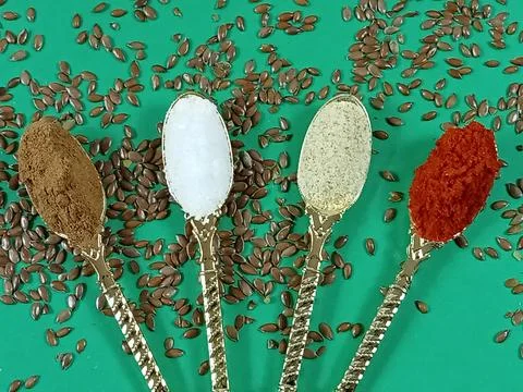 Assortment of aromatic, bright spices. Stock Photos