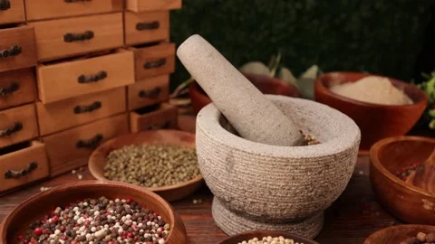 Assortment of aromatic spices Stock Footage 198391182