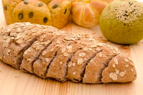 Assortment of baked bread Stock Photos