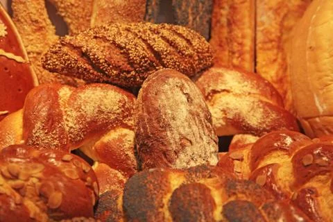 Assortment of baked bread Foto stock