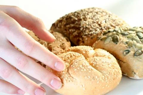 Assortment of baked bread Stock Photos