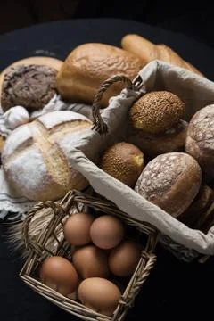 Assortment of baked bread Stock Photos