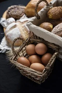 Assortment of baked bread Stock Photos