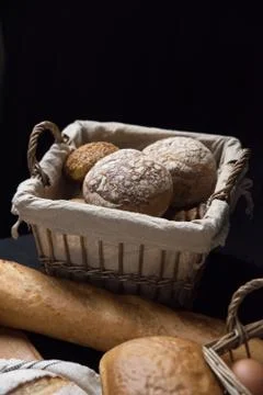 Assortment of baked bread Stock Photos