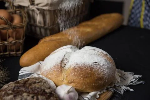 Assortment of baked bread Stock Photos