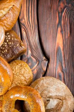 An assortment of bakery breads Stock Photos