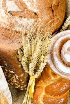 An assortment of bakery fresh bread Stock Photos