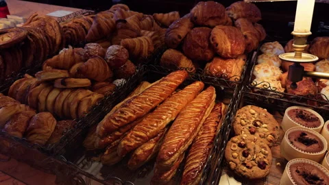 An Assortment of Bakery Items A Delightful Display Featuring a Variety of Stock Footage 318497070