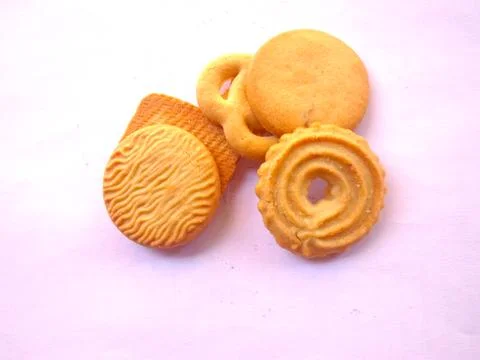 Assortment of Biscuits with different shapes and flavors 스톡 사진