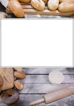 Assortment of bread. Bakery products. Various bread with a beautiful crisp. b Stock Photos