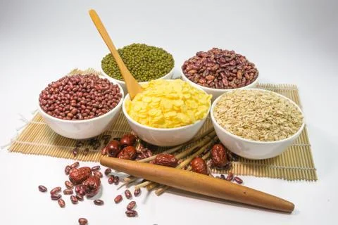Assortment for breakfast cereals Stock Photos
