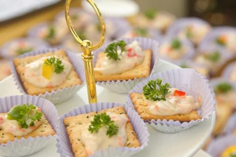 Assortment of canapes Stock Photos
