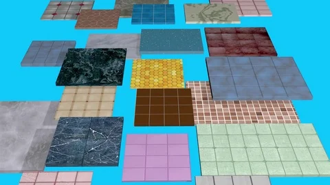 Assortment of ceramic, porcelain floor , wall tiles Stock Footage 81555079