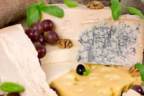 Assortment of cheese Stock Photos