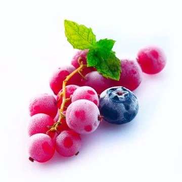 Assortment of chilled berries Stock Photos