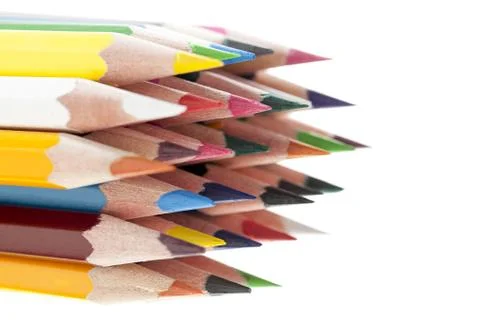 Assortment of a colored pencil Stock Photos