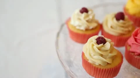 Assortment of Cupcakes Stock Footage 22392406