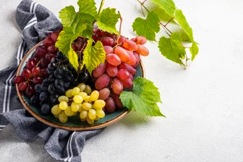 Assortment of different sort of grapes Stock Photos