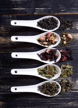 Assortment of dry tea Foto stock