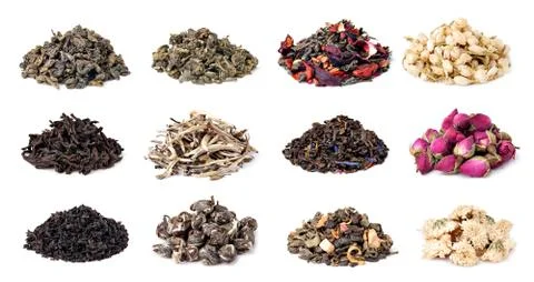 Assortment of dry tea Stock Photos