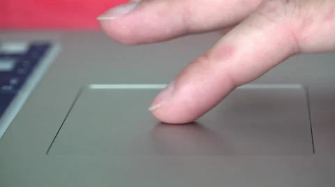 Assortment of finger gestures done on touch pad of laptop 4k Stock Footage 55651059