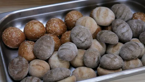 Assortment of fresh pastry on table in buffet Stock Footage 116565875