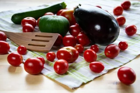 Assortment of fresh vegetables on the table Stock-Fotos