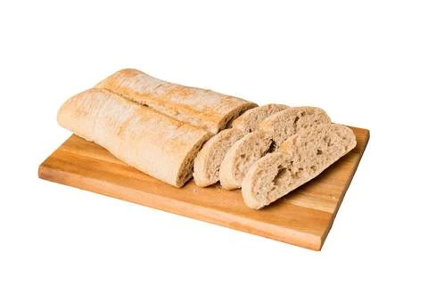 Assortment of freshly sliced baked bread with napkin isolated on white back.. Stock Photos