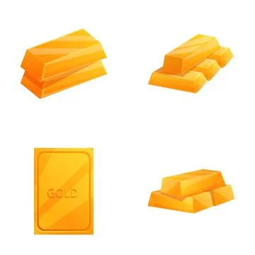 Assortment of gold bars vector illustration 스톡 일러스트