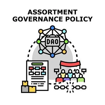 Assortment governance policy managing decentralized organizations Stock Illustration