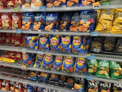 Assortment of Lays chips Stock Photos