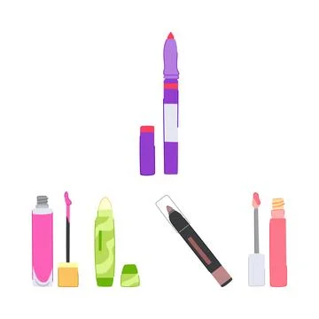 Assortment of lip care and makeup essentials Illustrazione stock