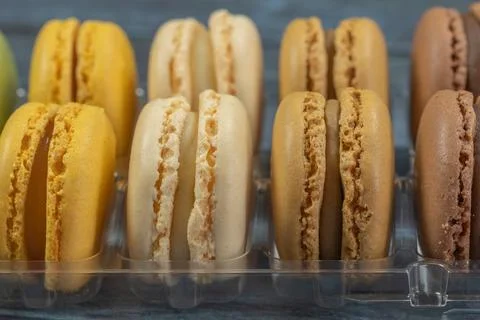 Assortment of macaroons close up Stock-Fotos