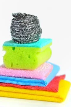 Assortment of means for cleaning Stock Photos