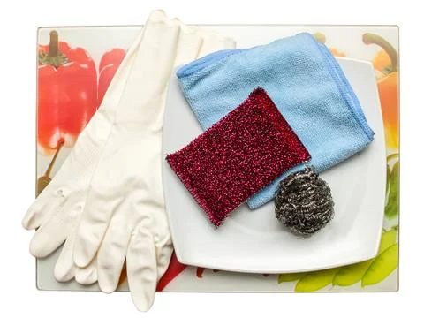 Assortment of means for cleaning Stock Photos