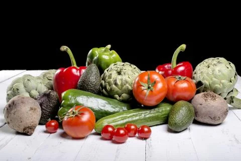 An assortment of mixed vegetables Stock Photos