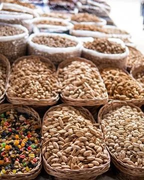 Assortment of nuts 库存照片