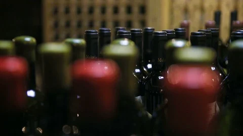 Assortment of old bottled wines at Wine shop. Stock Footage 101305168