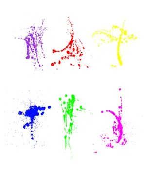 Assortment of paint splatters Stock Photos
