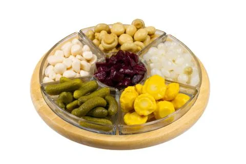 Assortment of pickled vegetables Stock Photos