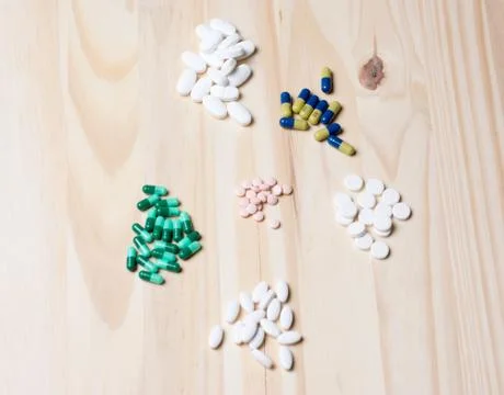 Assortment of pills Stock Photos