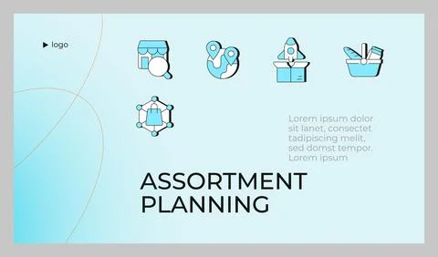 Assortment planning presentation slide template Stock Illustration