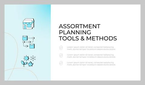 Assortment planning tools and methods presentation slide template Stock Illustration