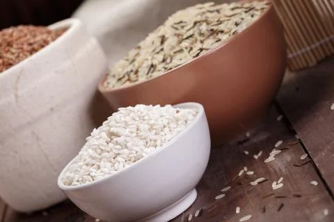 Assortment of rice Stock Photos