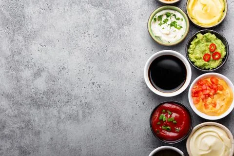 Assortment of sauces Stock Photos