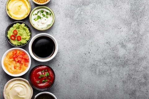 Assortment of sauces Stock Photos