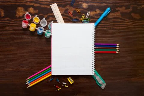 Assortment of school items Stock Photos