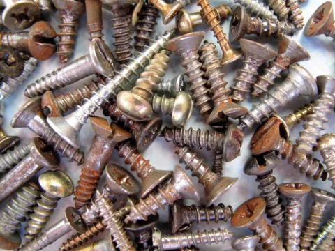 Assortment of screws Stock Photos