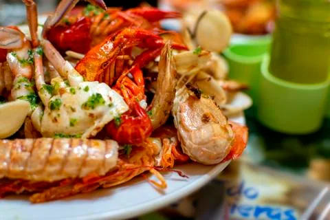 Assortment of seafood. Stock Photos