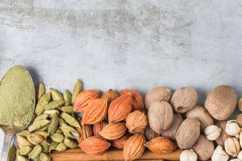 Assortment of spices Stock Photos